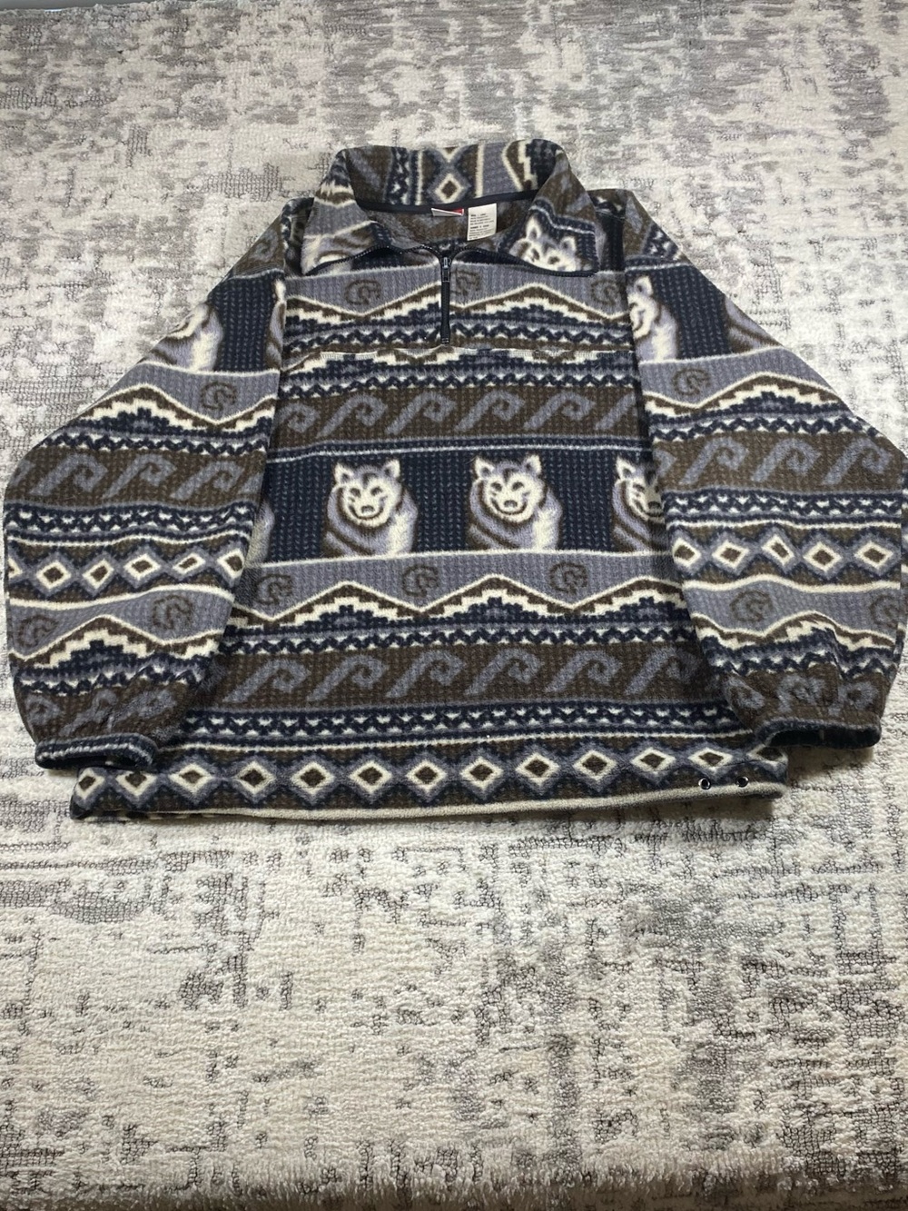 Vintage 90s Wolf Fleece Quarter-Zip